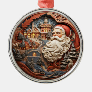 Santa 3D-Ornament Ornament Aus Metall