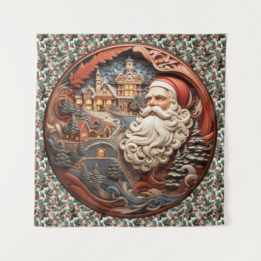 Santa 3D Tapestry Wandteppich (Vorderseite)