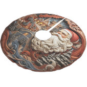 Santa 3D Tree Skirt Polyester Weihnachtsbaumdecke (Schrägansicht)