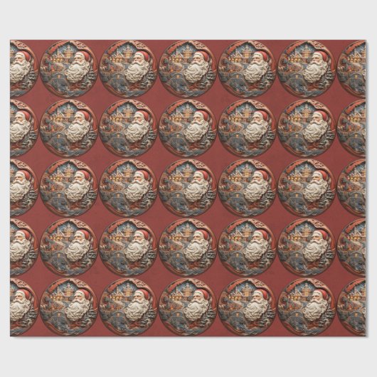Santa 3D Wrapping Paper Geschenkpapier (Flach)