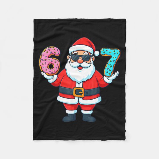 Santa 67 Donut Meme Funny Christmas Holiday  Fleecedecke (Vorderseite)