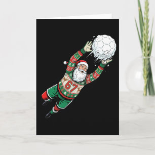 Santa 67 Fußball-Torhüter hässlicher Weihnachtssch Karte