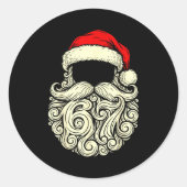Santa 67 Hidden In Beard Christmas Runder Aufkleber (Vorderseite)