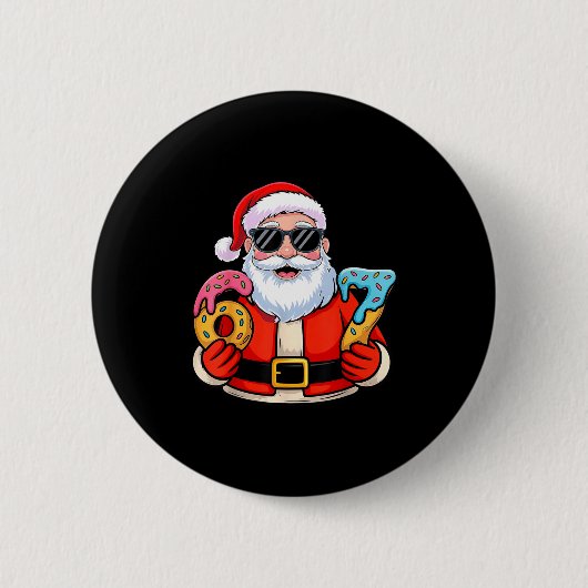 Santa 67 Ice Cream Drip Christmas  Button (Vorderseite)