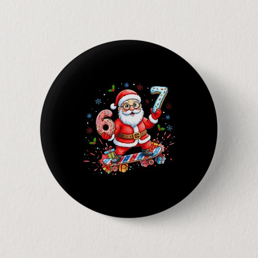 Santa 67 Meme Donut Skateboard Frohe Weihnachten J Button (Vorderseite)