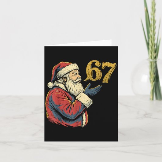 Santa 67 Number Funny Christmas Meme Se  Karte (Vorderseite)