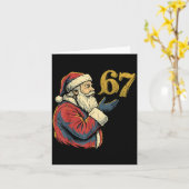 Santa 67 Number Funny Christmas Meme Se  Karte (Gelbe Blume)