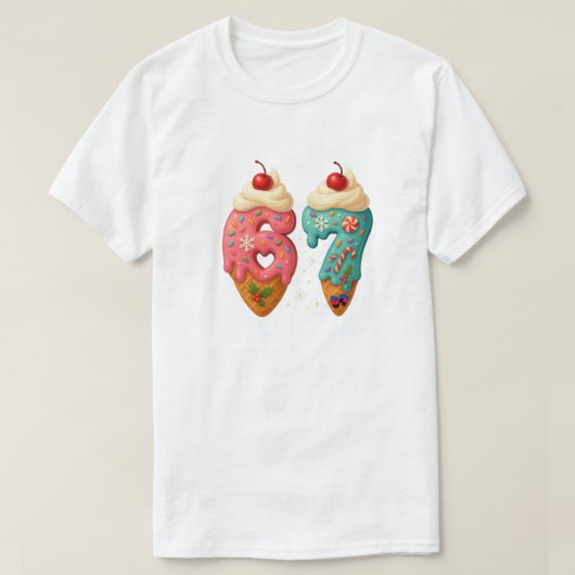 Santa 67 SVG PNG Christmas Funny Six Seven Meme Vi T-Shirt (Design vorne)