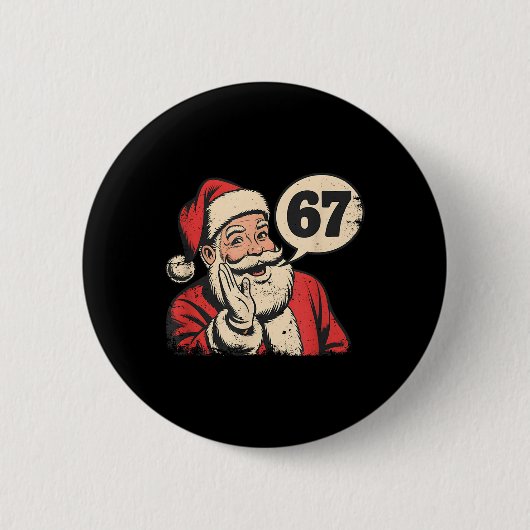 Santa 67 Weihnachten Six Seven Meme Button (Vorderseite)