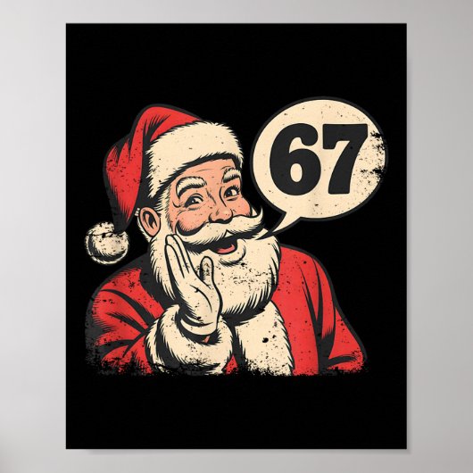 Santa 67 Weihnachten Six Seven Meme Poster (Vorne)