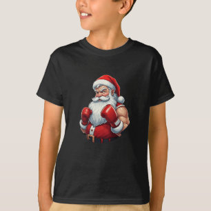 Santa A Boxer Funny Christmas Boxing Ho Ho-ly Knoc T-Shirt