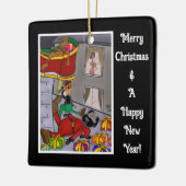 Santa Accident Funny Keramik Keramikornament (Links)