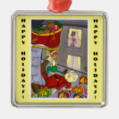 Santa Accident Funny Metal Ornament Aus Metall (Vorne)