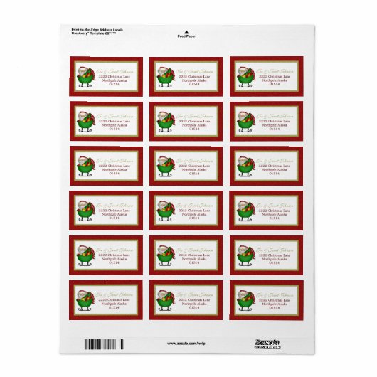 Santa-Adressenkennzeichen Adressaufkleber (Vorne)