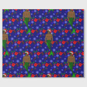 santa afrikanische schwarze Frau hässliche Weihnac Geschenkpapier (Flach)