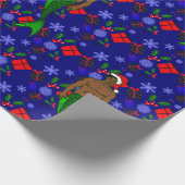 santa afrikanische schwarze Frau hässliche Weihnac Geschenkpapier (Ecke)