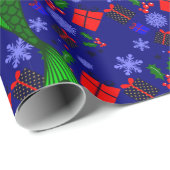 santa afrikanische schwarze Frau hässliche Weihnac Geschenkpapier (Rolleneckpunkt)