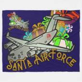 Santa, Air Force, Army Fleecedecke (Vorderseite (Horizontal))