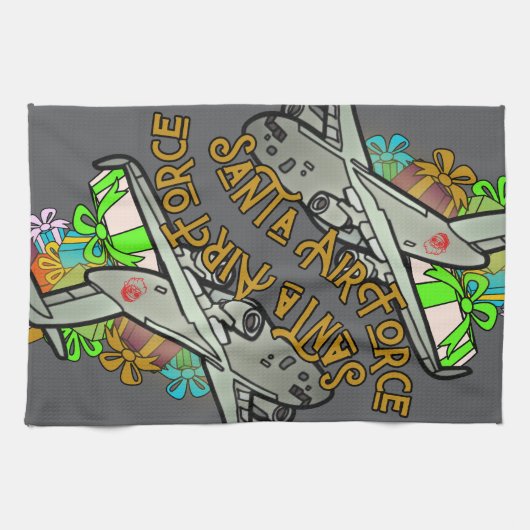 Santa, Air Force, Army Geschirrtuch (Horizontal)