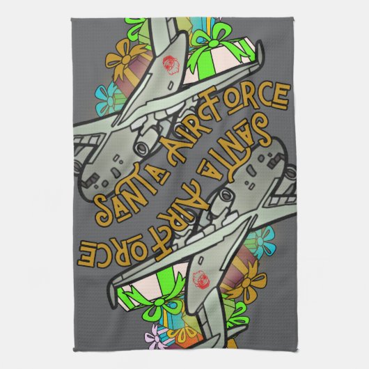 Santa, Air Force, Army Geschirrtuch (Vertikal)