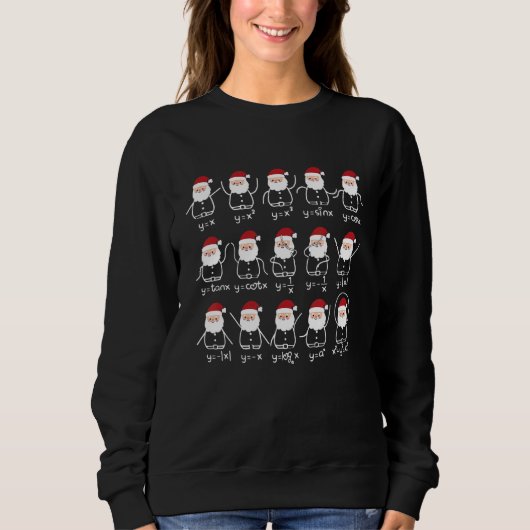 Santa Algebra Dance Graph Math Lehrer Gleichung X Sweatshirt (Vorderseite)