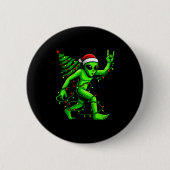 Santa Alien Christmas Tree Xmas Lights Funny Ufo Button (Vorderseite)