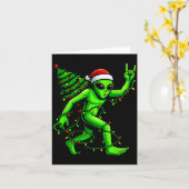 Santa Alien Christmas Tree Xmas Lights Funny Ufo Karte (Gelbe Blume)