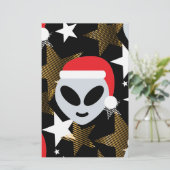 Santa Alien Eemoji Briefpapier (Stehend Vorderseite)
