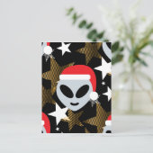Santa Alien Eemoji Feiertagspostkarte (Stehend Vorderseite)