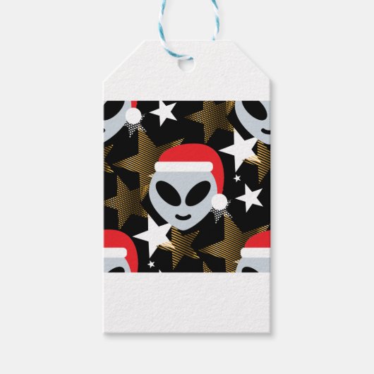 Santa Alien Eemoji Geschenkanhänger (Vorderseite)