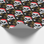 Santa Alien Eemoji Geschenkpapier (Ecke)