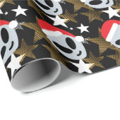 Santa Alien Eemoji Geschenkpapier (Rolleneckpunkt)