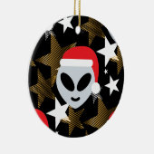Santa Alien Eemoji Keramik Ornament (Rechts)