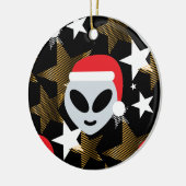 Santa Alien Eemoji Keramik Ornament (Links)