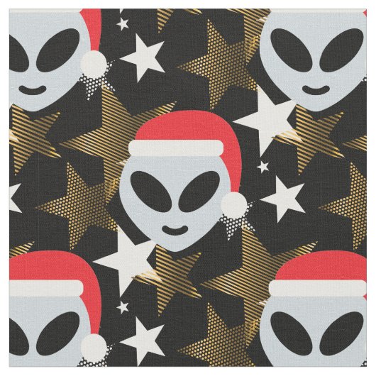 Santa Alien Emoji Stoff (Nahaufnahme)