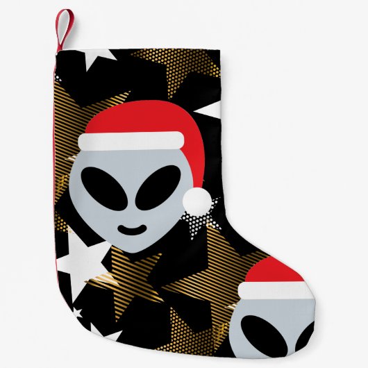 santa Alien emoji Weihnachtsfeier Strumpf Kleiner Weihnachtsstrumpf (Vorderseite)