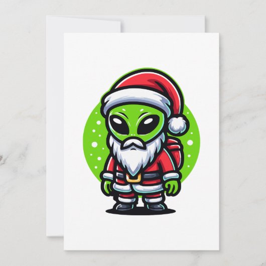 Santa Alien Feiertagskarte (Vorderseite)