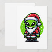 Santa Alien Feiertagskarte (Vorne/Hinten)