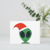 Santa Alien Feiertagspostkarte (Stehend Vorderseite)