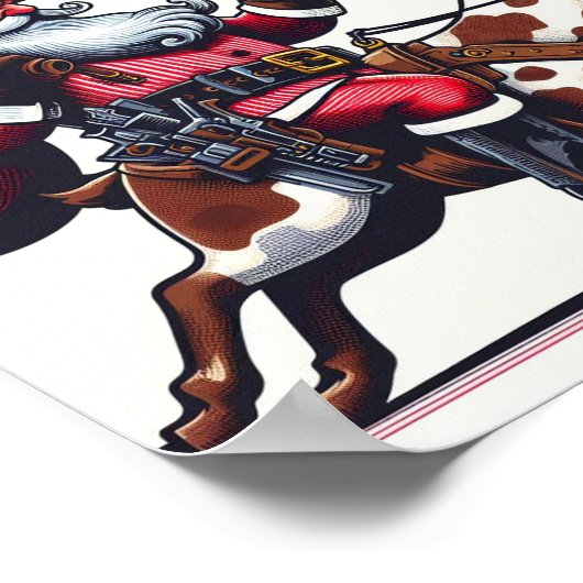Santa als Cowboy Poster (Ecke)