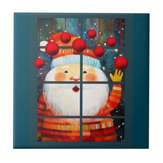 SANTA AM FENSTER FLIESE (Vorderseite)