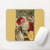 Santa am Fenster mit Spielzeugtasche Mousepad (Mit Mouse)