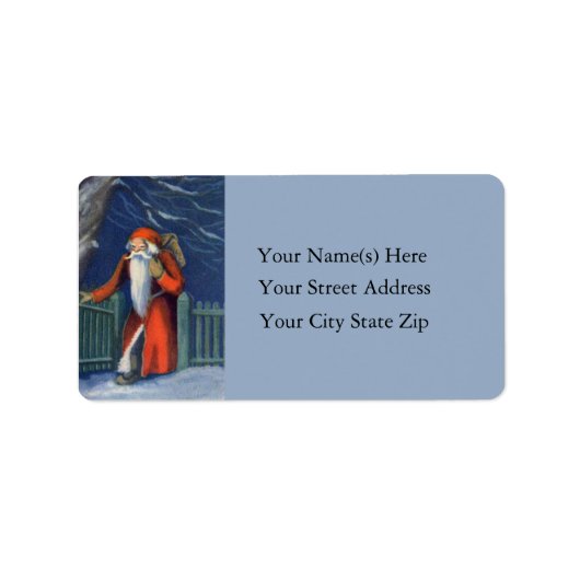 Santa am Gate Vintag Address Label Adressaufkleber (Vorne)