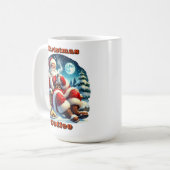 Santa am gemütlichen Kamin Kaffeetasse (Vorderseite Links)