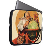 Santa am Globus Laptopschutzhülle (Vorne Rechts)