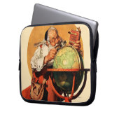 Santa am Globus Laptopschutzhülle (Vorderseite Links)