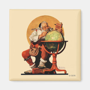 Santa am Globus Magnet