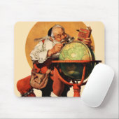 Santa am Globus Mousepad (Mit Mouse)
