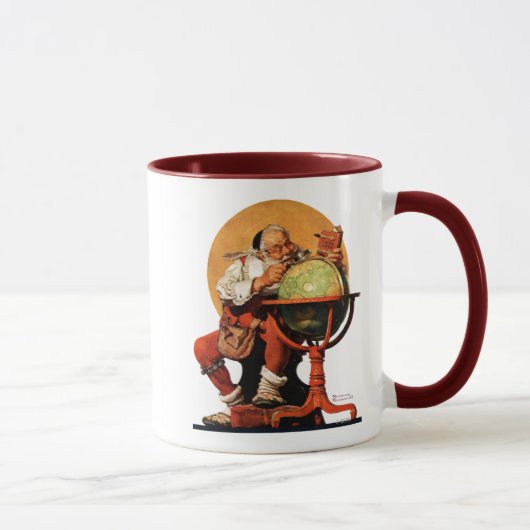 Santa am Globus Tasse (Rechts)