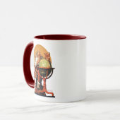 Santa am Globus Tasse (Vorderseite Links)